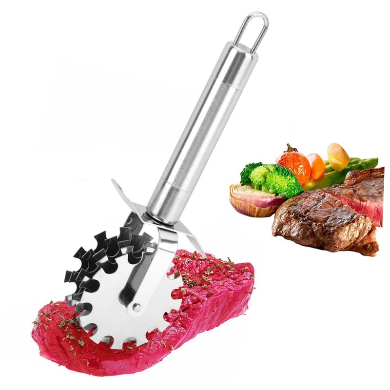 iplusmile 2pcs Stainless Steel Meat Loosening Roller with Five Wheel