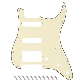 Banworks 3 Ply Strat HSS Pickguard 11-Hole Electric Guitar Pickguard SSH Scratch Plate for USA/Mexican Modern Style Standard Stratocaster ST JT/HB-02 Cream