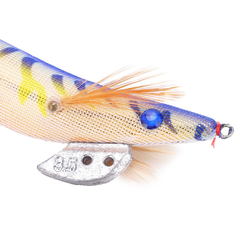 10Pcs Hard Bait Squid Jig Fishing Lure Octopus Wooden Shrimp