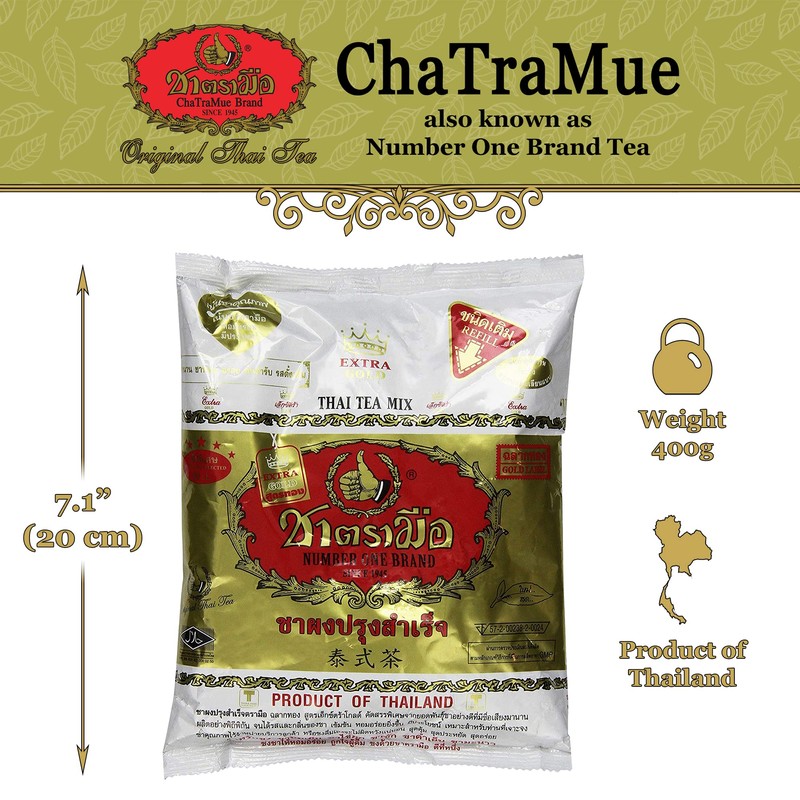 Number-One Brand Premium Thai Iced Tea Extra Gold, 400g (14