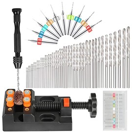 Hand Drill Bits Set 60 Pcs, Precision Hand Pin Vise Rotary Tools with Micro Mini Twist Drill Bits for Wood, Jewelry, Plastic, Craft Projects and Model Building, DIY Drilling etc