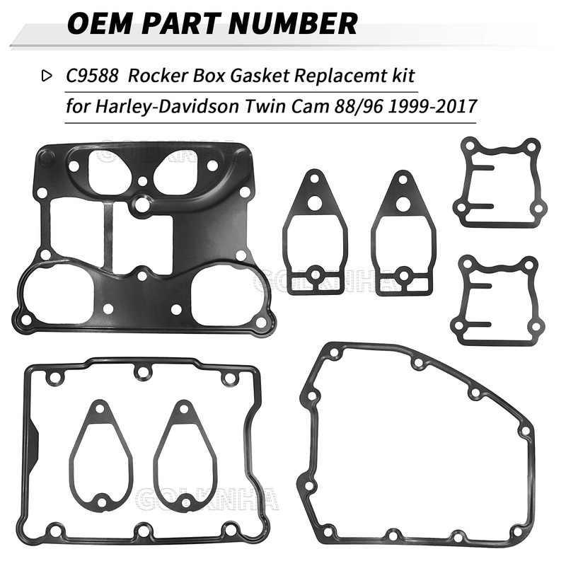GOLKNHA C9588 Rocker Box Gasket kit for Harley-Davidson Twin Cam