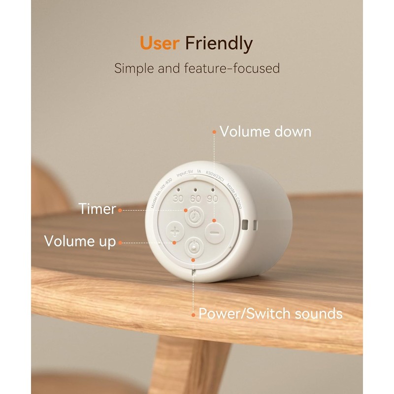 Dreamegg Portable White Noise Machine - Travel Sound Machine for