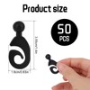 50pcs Black Plastic Hooks for Gazebo Curtains, Smooth Sliding Track