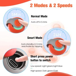 2025 New Upgrade Speedy Tail Cat Toy, Smart Interactive Pet Toys Comes with 4 Tails, Reinforced Version of The Cat Toys Balls, Two Speed Adjustment (Orange)