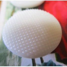 Set of 3~Vintage 7/8"  Snow White  Dimple Dot Glass Buttons ~new/old stock