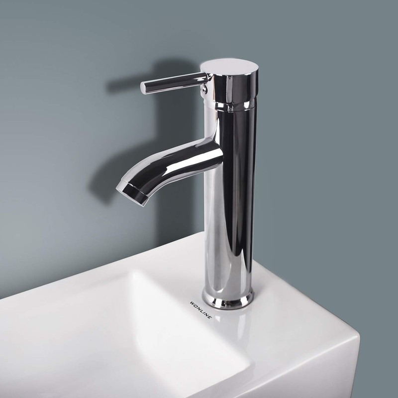 18"D x 10"W x 5"H Small White Ceramic Corner Wall-Mount