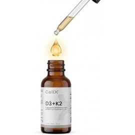 CellX Vitamina D3 + K2 MK-7 en Gotas con Aceite MCT de Coco 30 ml 750 Porciones de 1 Gota Suplemento Alimenticio para Adultos