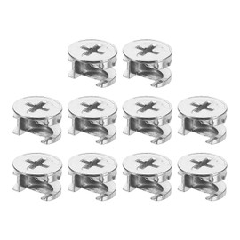 sourcing map Cam Lock Nut for Furniture, 10pcs 15x9.5mm Joint Connector Locking Nuts Furniture Connecting Cam Fittings