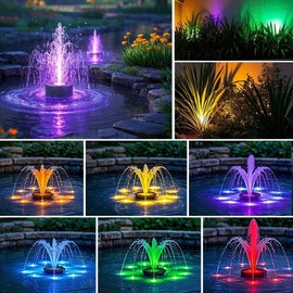 yoosuml Pond Lights, Underwater Fountain Light Colored Spotlights with Timer Dimmable IP68 Waterproof Submersible LED Light with Spiked Stand for Outdoor Yard Landscape Pond Fountain (Set of 4)