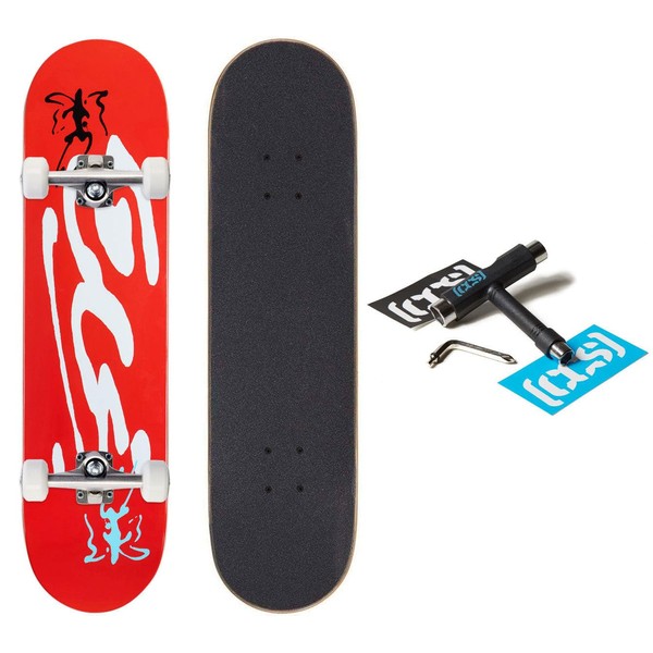 [CCS] Ink Blot Logo Skateboard Complete - Red - 7.50"