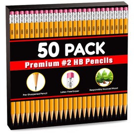 LACCHOUFEE Wood-Cased #2 HB Pencils Bulk, Pre-sharpened with Eraser top, Yellow Pencils for Writhing Drawing, Office, School, Teacher and Classroom Supplies