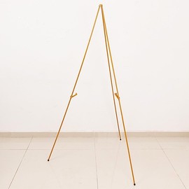 65 in Gold Metal Easel Collapsible Tripod Stand Wedding Birthday Party Events Reception Home Decorations Supplies