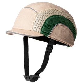 Safety Bump Cap Baseball Cap Style Hard Hats for Men Women Lightweight Safety Hat with Reflective Stripes(Khaki,Micro Brim)
