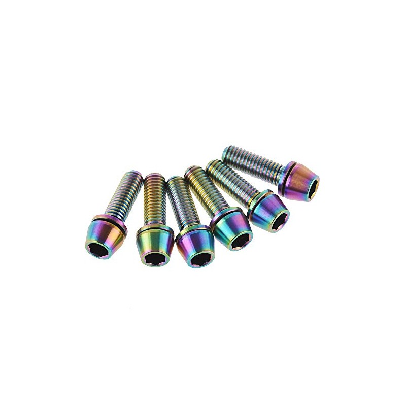 Dingtai 1pcs M6X35m Titanium Bike Headset Bolts and 6pcs M5x16