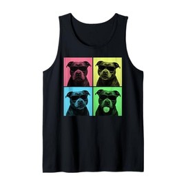 Staffordshire Bull Terrier Pop Art Funny Dog Photo Booth Tank Top