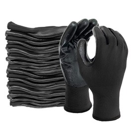 Evridwear Work Gloves with Grip Rubber Coated for Men Women Warehouse Mechanic,12 Pairs Bulk