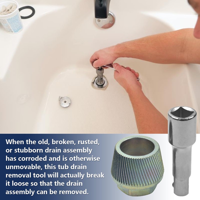 1.5" Tub Drain Extractor Removes Old Broken Stubborn and Rusted