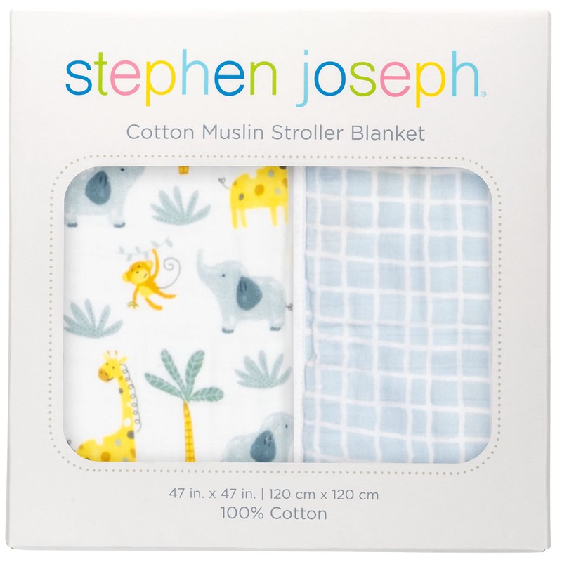 Stephen Joseph, Muslin Stroller Blanket, Zoo