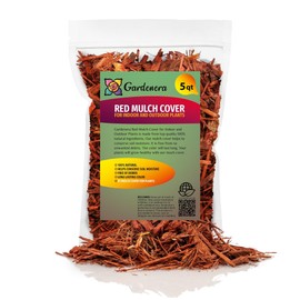 Premium Red Mulch by Gardenera - Beautify Your Garden and Support Plant Health - 5 QUARTS