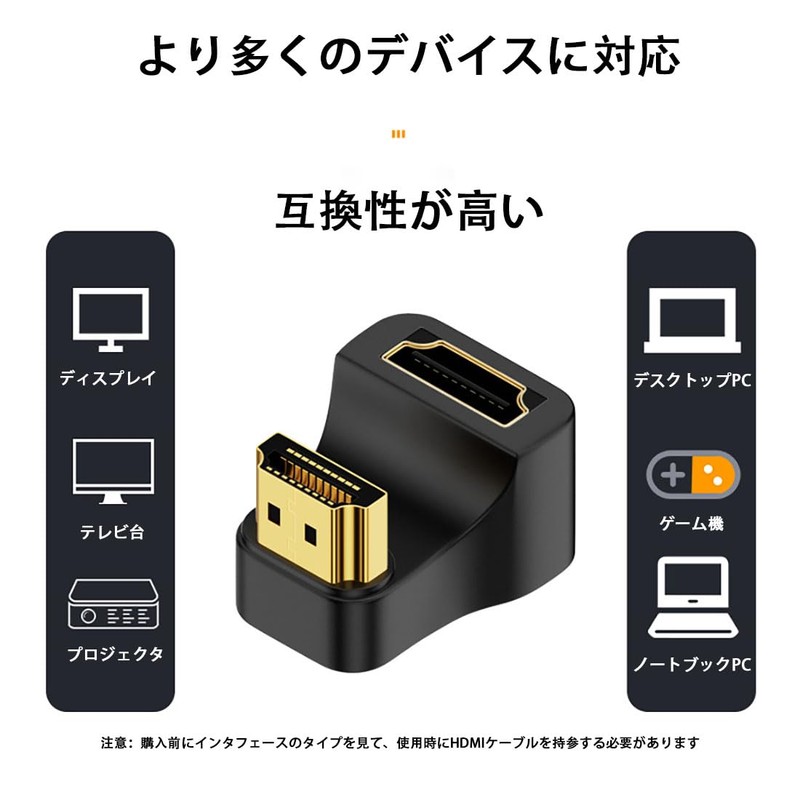 180 Degree HDMI U Shape Adapter, HDMI (Male to Female)