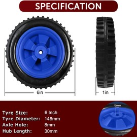 6 inch 146mm Wheel for Trolley Cart Fishing Trolley or Hand Truck Solid Puncture Proof Tractor Tyre Made In UK