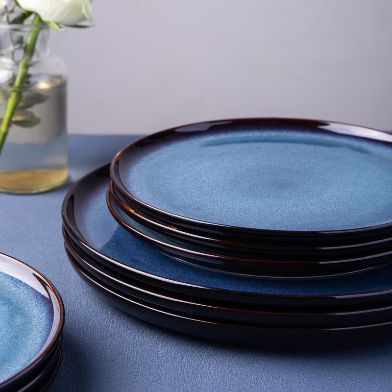 LERATIO Ceramic Dinner Plates Set of 6,10.5 Inch Reactive Glaze