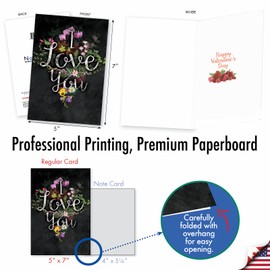 NobleWorks 20 Assorted Box Set Valentine's Day Greeting Cards w/5 x 7 Inch Envelopes (20 Designs, 1 Each) Lots of Love AC10356VDG-B1x20