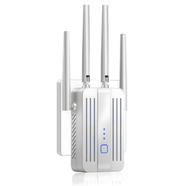 WiFi Extender Signal Booster,WiFi Extender,WiFi Booster - 10K Sq.Ft Coverage | 90% Faster Internet Booster with Unmatched Wall - Penetrating Strength White