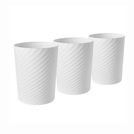 Timotech Bote de Basura Pequeño, Set de 3 Botes de Basura de 6.8 Litros, Cesto de Basura Delgado y Compacto, Bote de Basura de Plástico para Cocina, Dormitorio, Oficina, Sala (Blanco)