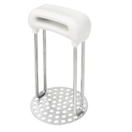 Minnhua Potato Mashers Stainless Steel Potato Masher Potato Ricer Masher Potatoes Masher Baby Food Masher Vegetable Masher with White Handle for Mashed Potatoes Fruits Vegetables