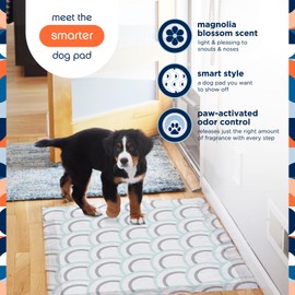 Pet Life Unlimited Smart Prints Extra Extra Large Puppy Pads – 30" x 36", 32 Count (XXL) | Stylish Dog Training Pads with Odor Controlling Wetness-Activated Magnolia Blossom Scent | USA Made