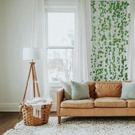 Fake Vines for Room Decor(12 Pack 84 Feet) Aesthetic Artificial Plant Ivy Leaves Hanging Greenery Garlands for Home Bedroom  Decorative  Set Ornaments