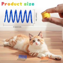 FAXLEVY 135 Pack 9 Colors Cat Spring Toys, Interactive Coil Plastic Spiral Spring Cat Toys for Indoor Cats Hunting, Biting, Swatting, and Active Play