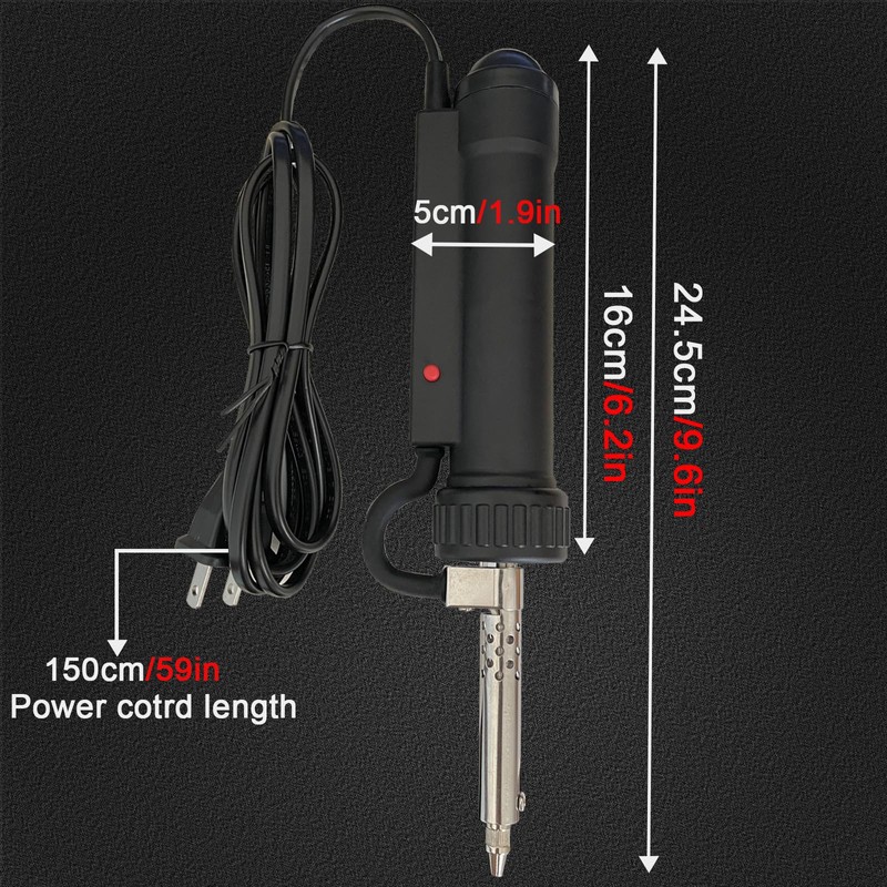 Electric Solder Sucker Vacuum,Automatic Desoldering Pump,Black Desoldering Tool For One-Handed