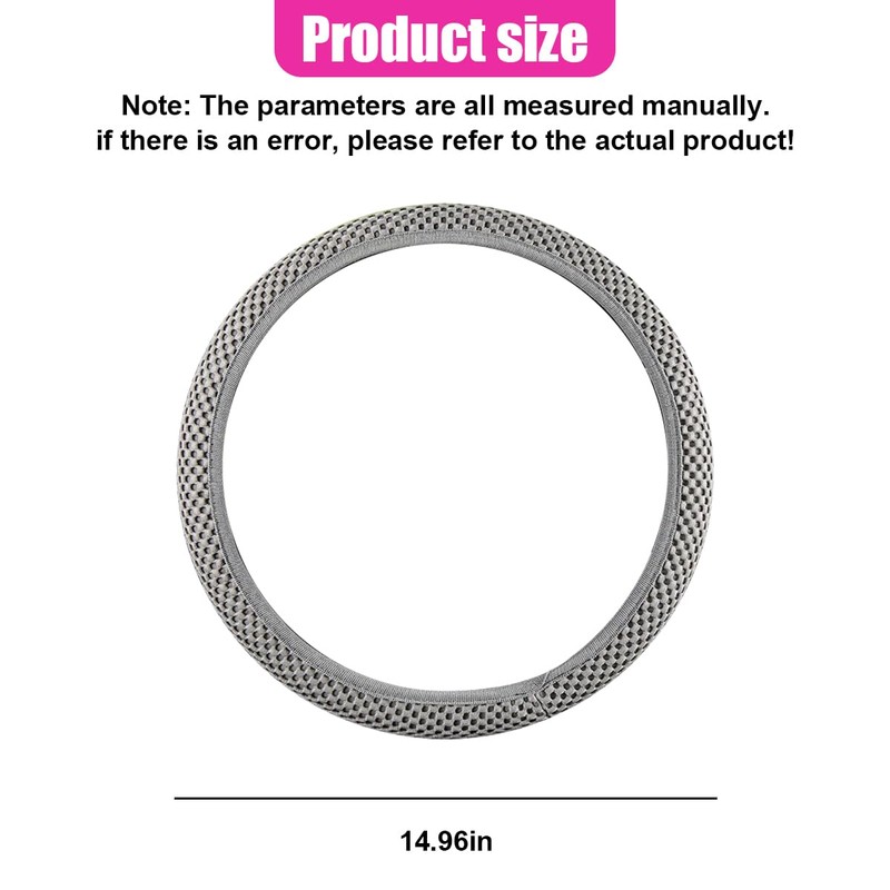 UHANBUT Elastic Stretch Steering Wheel Cover, Anti-Slip 15 inch Microfiber