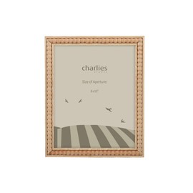 Charlies Bobbin Picture Frame - 8x10 inch, Modern Design, Engineered Wood, Glass Front, Brown