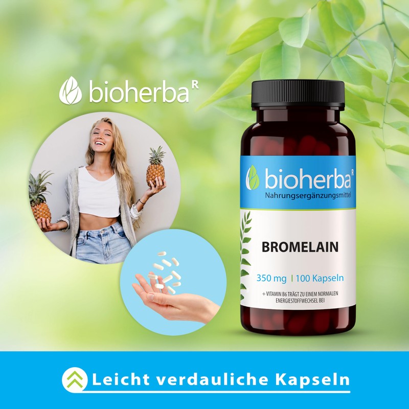 Bromelain 200 mg, 100 capsules