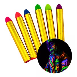 Lecute 6 Crayones Luminosos Fluorescentes Maquillaje Pintura Neon
