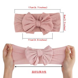 DFsucces Hair Band, Hair Ornament, Ribbon, Bow, Cute, 3-Piece Set, Baby Shower, Birthday, Gift, Wedding, Celebration, Photo Commemoration (Dark Pink, Khaki, Beige)