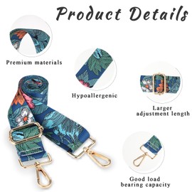 GEEHUA Wide Purse Strap, Adjustable Replacement Crossbody Bag Gold Hardware Shoulder Straps for Canvas Tote Guitar Handbags(A-Style)