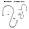 Chrome Shower Curtain Hooks Rings,Rust Proof Shower Curtain Rings for