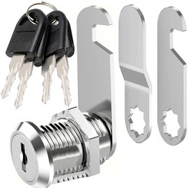 Litensh Letterbox Lock with 4 Keys, Post Box Lock Drawer Lock Lever Lock Mailbox Lock Cam Lock Cupboard Lock Cabinet Doors Locker Lock, Diameter 18 mm (1, 35MM)