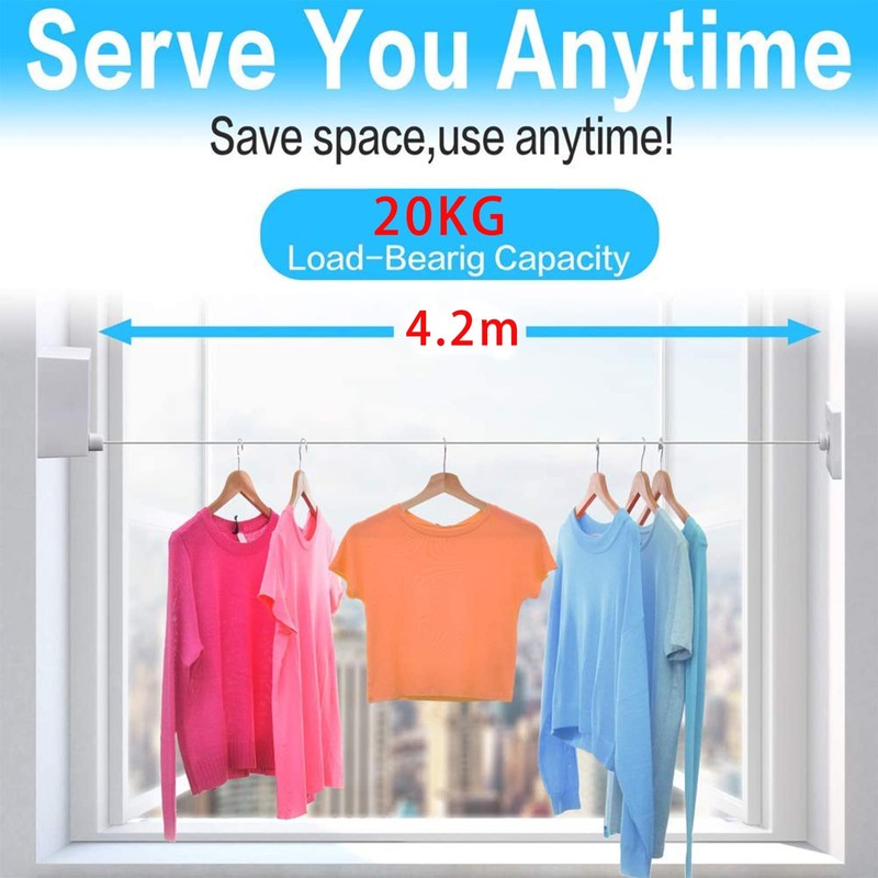 Retractable Clothesline-Clothes Line Retracting Indoor-Clothes Drying Line-Double Retractable Clothes Lines