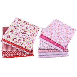 FAIRYGATE Fabrics 14 Pieces 25 x 25 CM Cotton Quilting Floral Patchwork Pink Series Fabrics Square Bundles for Sewing DIY Crafts Handmade Bags Clothing Various Patterns C0613