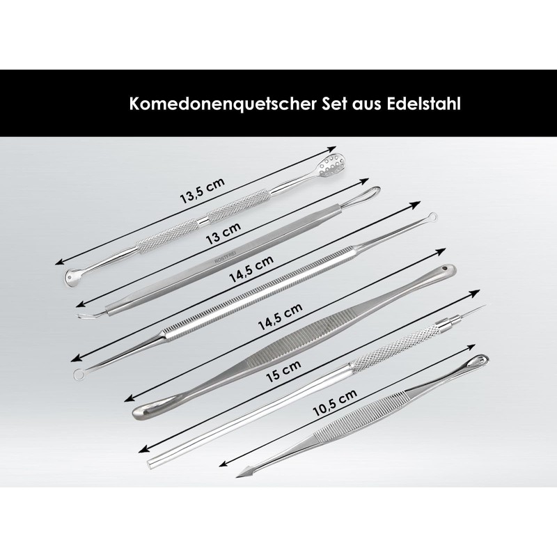 6-Piece Stainless Steel Comedone Squeezer Set Blackhead Remover