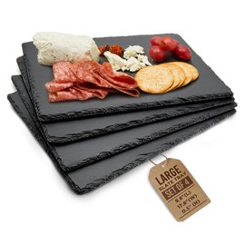 IMPULSE! Slate Cheeseboard Large Tray, Handcrafted Natural Slate, Chalk Writable, Cheese Board, Versatile Slate Tray for Cheese and Snacks, 15.7 x 12 inches