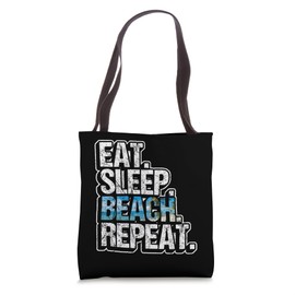 Eat Sleep Beach Repeat Summer Vacation Beach Lovers Tote Bag