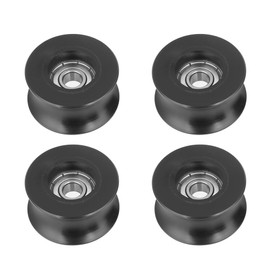 Pack of 4 Pulley U-Groove Rollers, 0840UU 8 x 40 x 20.7 mm Nylon U Groove Guide Roller Bearing, U Type Groove Roller Ball Bearing