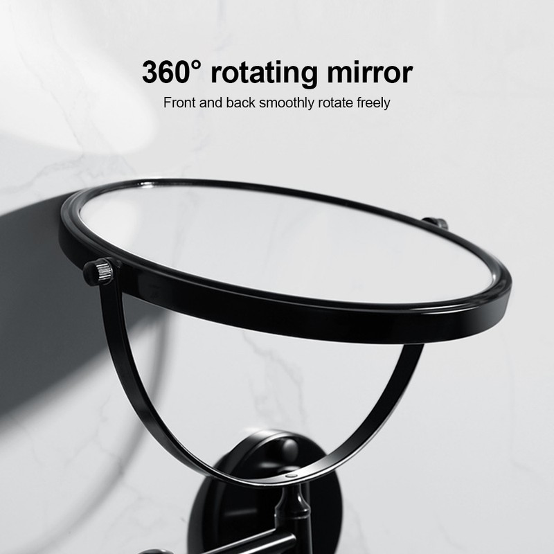 Wall Mounted Makeup Mirror 3X Magnification 360 Degrees Swivel Extendable